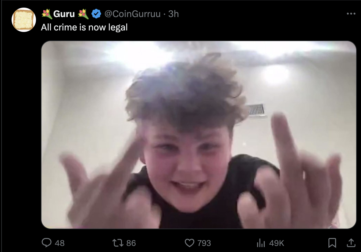 Meme tagged crypto, reaction, twitter